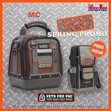 Veto Pro Pac MC Medium Compact Technicians Tool Bag With Free MB2B Meter Bag