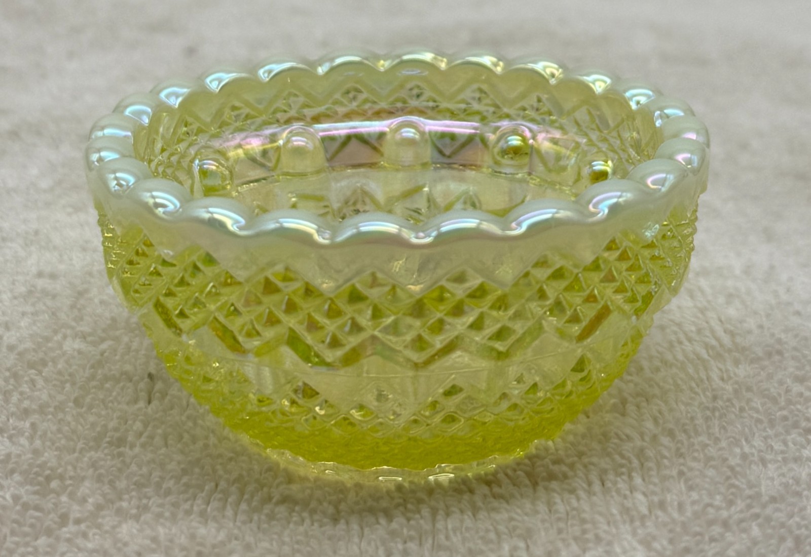 Mosser Painted Flowers with Uranium Base Fairy Lamp Hand Painted Signed