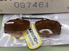 New Driving UV 09746A Eye Protection Clip on Sunglasses 46MM Black/Amber