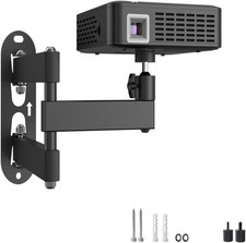 Universal Projector Wall Mount - 360  Rotation  Adjustable Tilt, Fits 1/4" S...