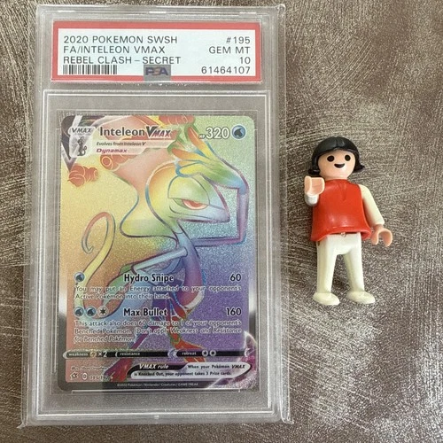 Inteleon VMAX 195/192 Rebel Clash Secret Rainbow Holo Pokemon Card PSA 10