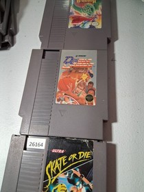 3 Nintendo games NES skate or die, double dribble, dragon warrior,  26164 bc21