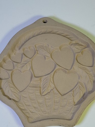 Vintage Brown Bag Cookie Art Hearts Clay Mold 1992 5.5" tall - Picture 2 of 4