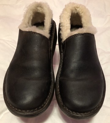 shearling slip ons