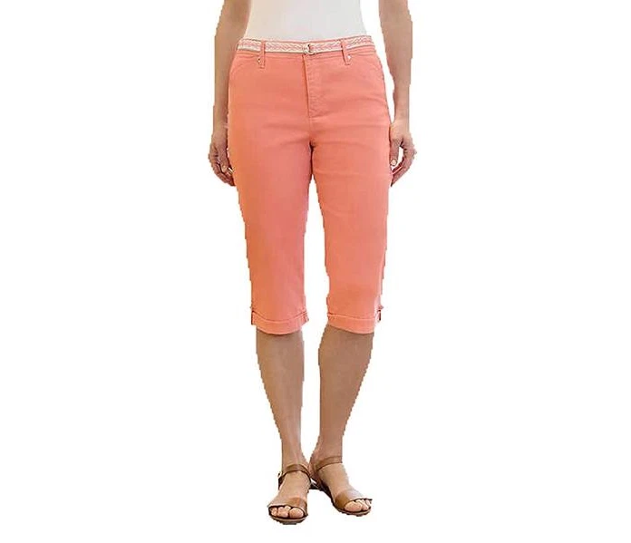 Gloria Vanderbilt ~ Lillian Skimmer ~ Bright Hibiscus ~ Women's Size 10 Capris
