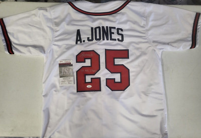 ANDRUW JONES #25 ATLANTA BRAVES 96 NL CHAMPS SIGNED CUSTOM JERSEY XL ...