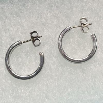 Tiffany & Co. Sterling Silver 925 1837 Small Narrow Hoop Earrings