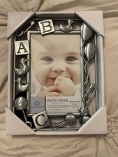 Huntington Home Aldi Silver Pewter Baby Frame 4x6 ABC Blocks Ducks Balloons