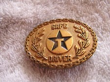 Vintage Texaco Safe Driver Belt Buckle Star Insigina