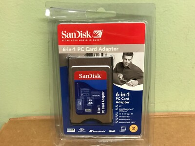 Sandisk 6-in-1 PCMCIA PC Card Mem Adapter SD SDHC XD M/H SM MMC MS (SDAD-67-A10)