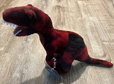 Jurassic World Dinosaur Large Plush Red Black Velociraptor Raptor 16  tall