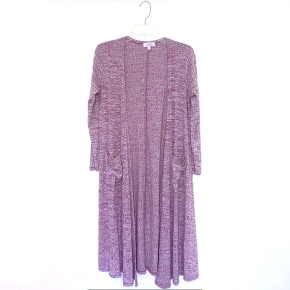 LuLaRoe Deep Pink Sarah Duster Solid Ribbed Size S - image 1