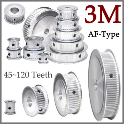 3M Timing Belt Drive Pulley AF-Type Pitch 3mm For CNC Step Motor 45~120 Teeth