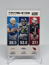 2021 Score Fantasy Stars Justin Herbert Tyler Lockett Kyler Murray #FS7 F1C