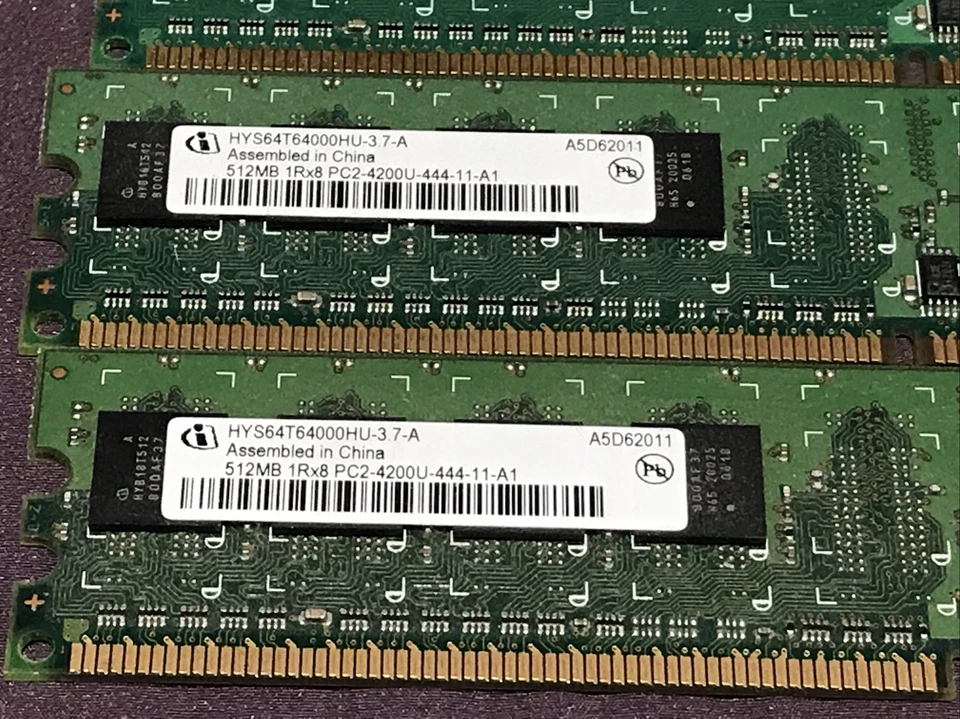 Infineon HYS64T6400HU-3.7-A 4x 512MB DDR2 PC2-4200 Desktop Memory 533MHz - Image 2 of 4