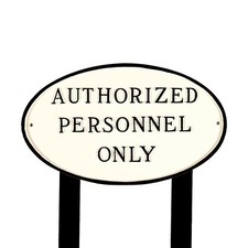 Montague Metal Products 10.5 by 18-Inch 'Authorized Personnel Only' Oval Stat...