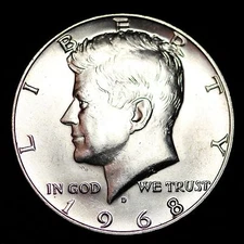 1968-D Kennedy 40% Silver Half Dollar GEM BU 