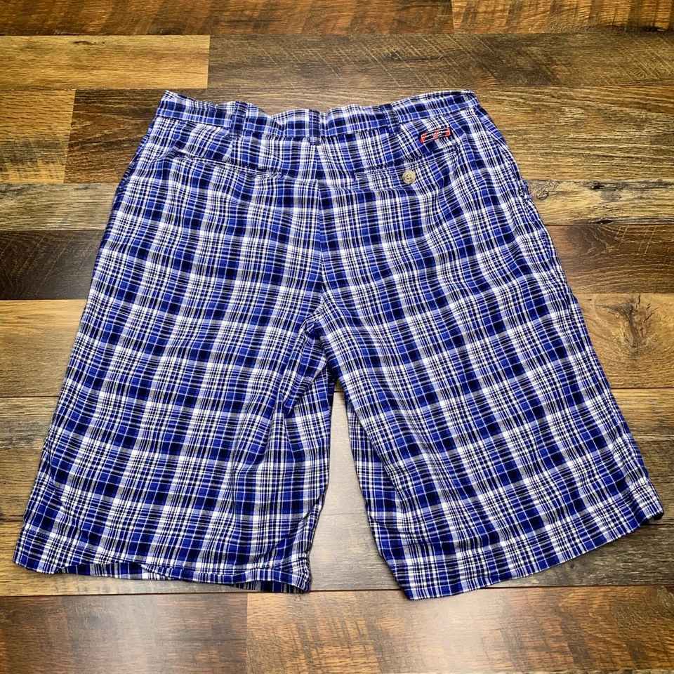 Chaps Bermuda Shorts Boys 18 Blue Plaid - Imagem 2 de 4