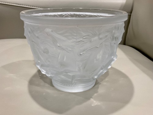 VINTAGE JOSEF INWALD BAROLAC TSCHECHISCHE KUNST GLAS MATTIERTE PFERDE VASE/SCHALE 8X6 - Bild 5 von 7