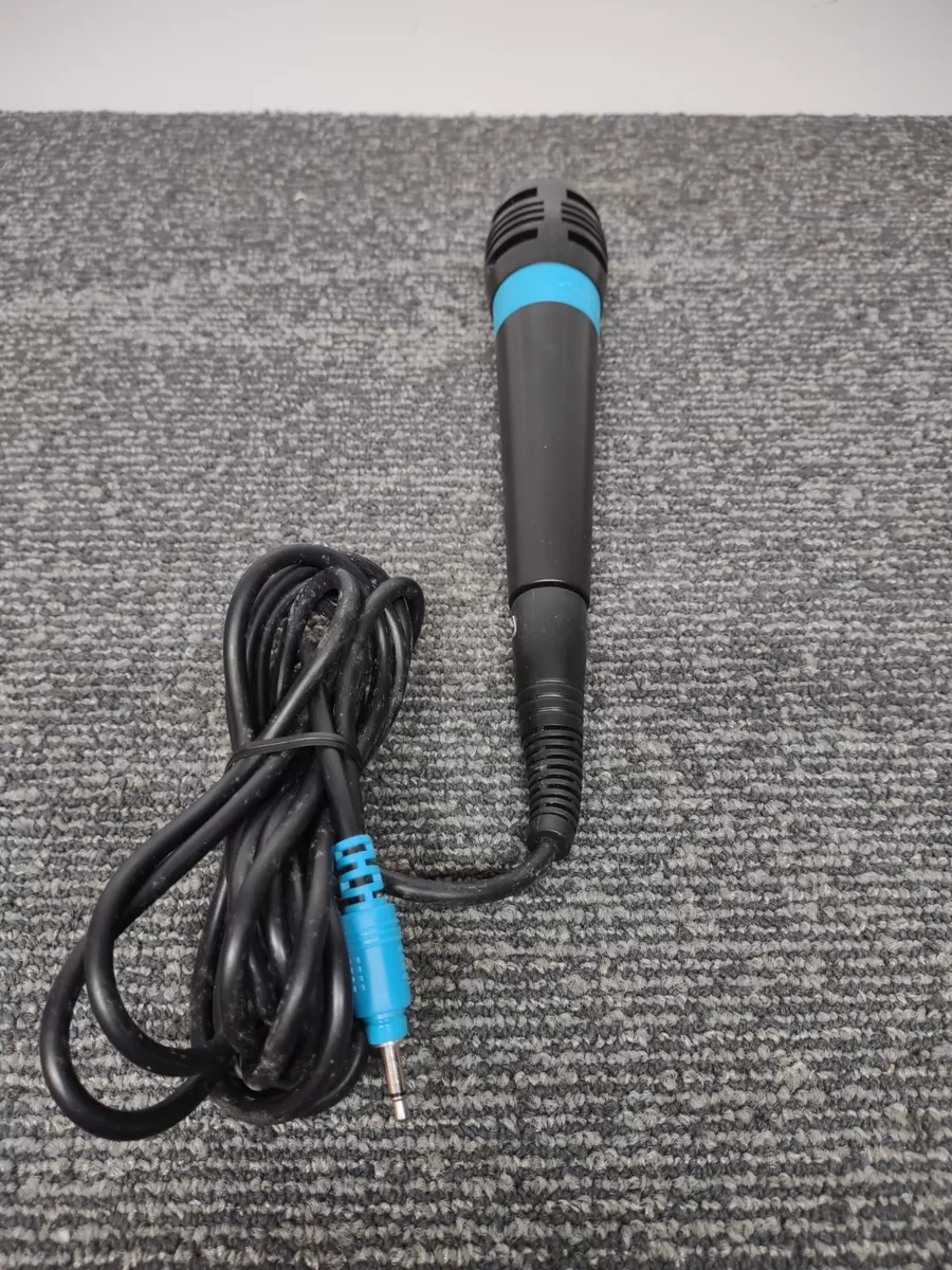 Singstar Black Blue 3.5mm Wired Jack Microphone for Sony PlayStation 2