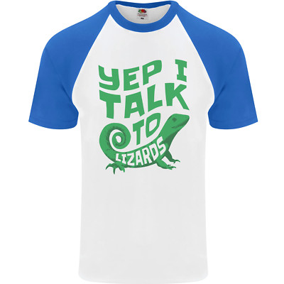 Baseball-T-Shirt I Talk To Lizards Chamäleons Bartdrachen Herren S/S