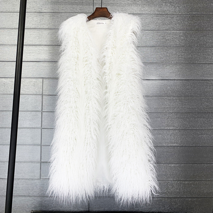 Fashion Lapel Long Sleeve Loose Furry Coat