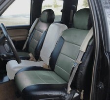 For 00-02 Chevy Silverado S.leather Custom Fit 2 Front Seat Covers Blackcharcoa For 00-02 Chevy Silverado S.leather Custom Fit 2 Front Seat Covers Blackcharcoa