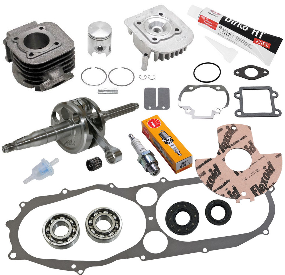 Pack cylindre et vilo Polini 50cc en fonte pour scooter MBK Slider et Yamaha Whyte