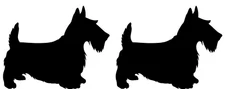 Scottie Scottish Terrier Two Black Vinyl Decals Car Truck Window Laptop Tablet