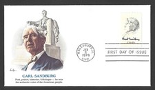 1978 US Postage - Scott 1731 - 13 CENT CARL SANDBURG - Fleetwood FDC - AAPG