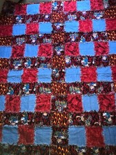 Biker Betty Boop Rag Quilt, lap/twin blanket 48  x 62  