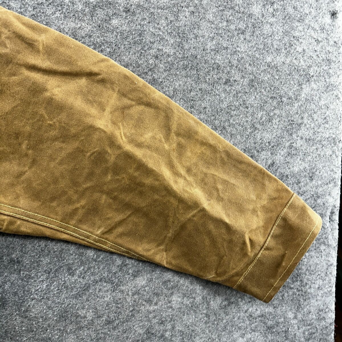 VINTAGE Filson Jacket Mens 44 Beige Button Down Tin Waxed VINTAGE Filson Jacket Mens 44 Beige Button Down Tin Waxed