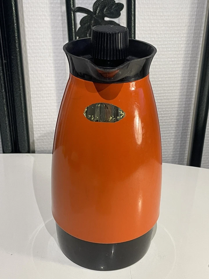 THERMOS ( Pichet / carafe ) VINTAGE Orange Boisson Rétro Camping Caravane Café - Photo 2/4