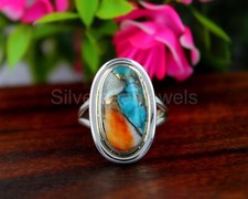 Oyster Turquoise Ring 925 Sterling Silver Statement Ring Boho Ring Handmade Ring