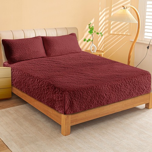 Soft Sherpa Fleece Fitted Sheet Combo Set by Ramesses | Warm Winter Bedding - Picture 31 of 57