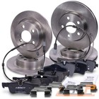 4x BREMSSCHEIBE + BELÄGE + ZUBEHÖR +WARNKONTAKT VORNE + HINTEN FÜR BMW 2-ER MINI