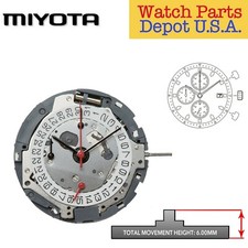 Original Miyota 0S10 Japan Quartz Chronograph Movement, 3 Hand, Date at 3, 3 Eye