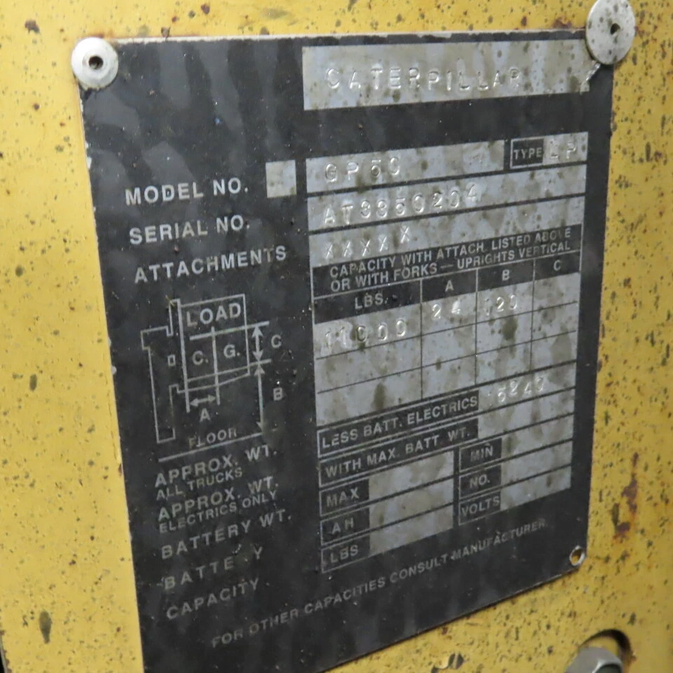 Caterpillar GP50 11,000LB Forklift 2 Stage LPG Gas 120" Lift 65" x 6" Forks - Image 2 of 4