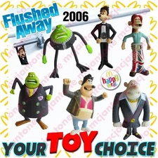 McDonald's 2006 FLUSHED AWAY DreamWorks Movie RODENT Rat Sewer YOUR Toy CHOICE