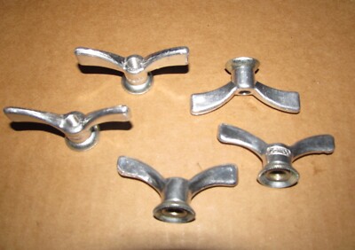 Lot of 5 Compe Bicycle Hub Wingnuts 5/16'' Aluminum NOS NEW Old Stock