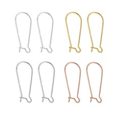 925 Sterling Silver Kidney Ear Wire Long Earring Hook 20mm 25mm 32mm 40mm A4325