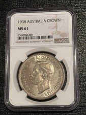NGC MS61 1938 AUSTRALIA AUSTRALIAN CROWN SILVER COIN-JAN222