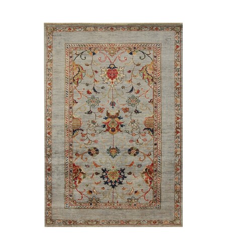 4 x 6 ft Blueish Gray Afghan Hand Knotted Veg dyes Wool Transitional Area Rug - Picture 17 of 17
