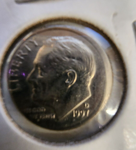 1 "Roosevelt Dime" - 1997 D - Off Center Struck Errors - eye, double rim RARE - Picture 9 of 14