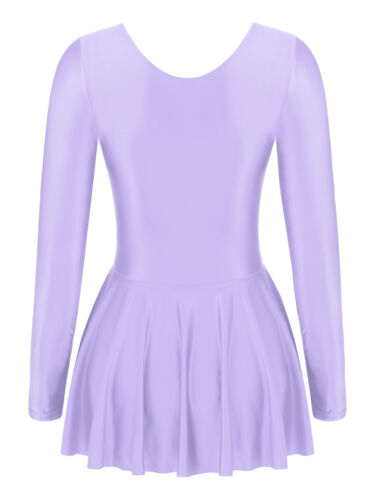 Women's Glossy Long Sleeve Ruffled Mini Dress Workout Dance Dresses Clubwear - Picture 35 of 77