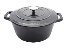 KITCHEN CRAFT MASTERCLASS CAST IRON 28CM CASSEROLE 6 LITRES BLACK
