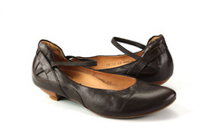 Think  Gr.37,5 Damen Halbschuhe Ballerinas Slipper Pumps  Leder Braun TOP H 357