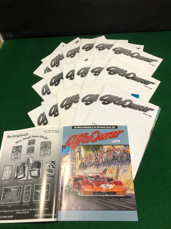 ALFA OWNER ALFA ROMEO CLUB MAGAZINE NEWSLETTER 2000 2001 2002 AROC USA 16 ISSUES