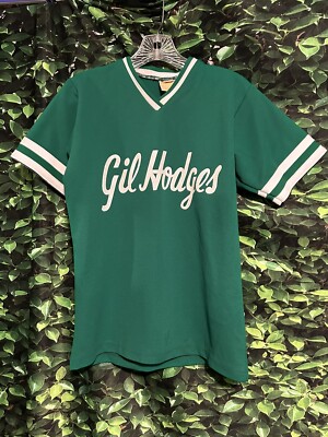 Vintage Gil Rogers Pullover V Neck Baseball Jersey Green White