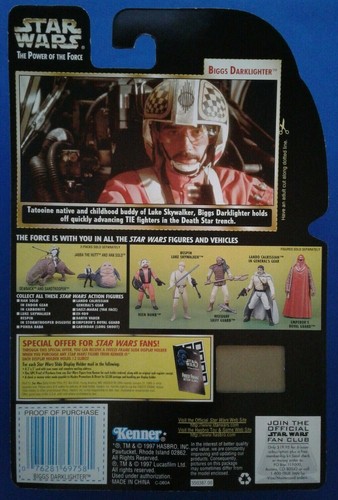 Star Wars Biggs Darklighter with Blaster Pistol, POTF Freeze Frame green card - Picture 6 of 6